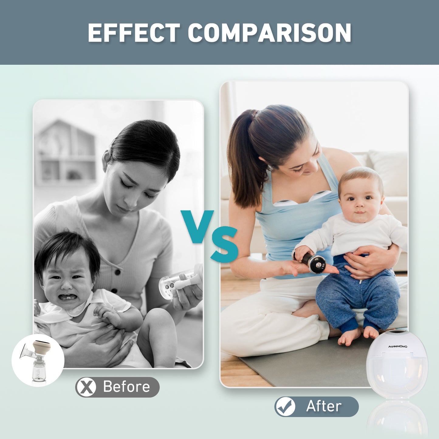 Double Wearable Breast Pumps(Dark Gray-2Pcs) Hands Free