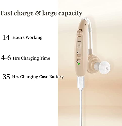 Hearing Aids with Bluetooth for Seniors&adults,Rechargeable Hearing Amplifier with Noise Cancelling,Volume Control,bluetooth mode,small,Easy to use