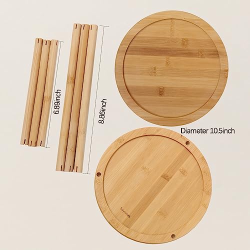 Bamboo Spice Rack Organizer Lazy Susan