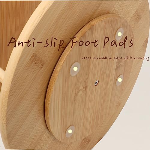 Bamboo Spice Rack Organizer Lazy Susan