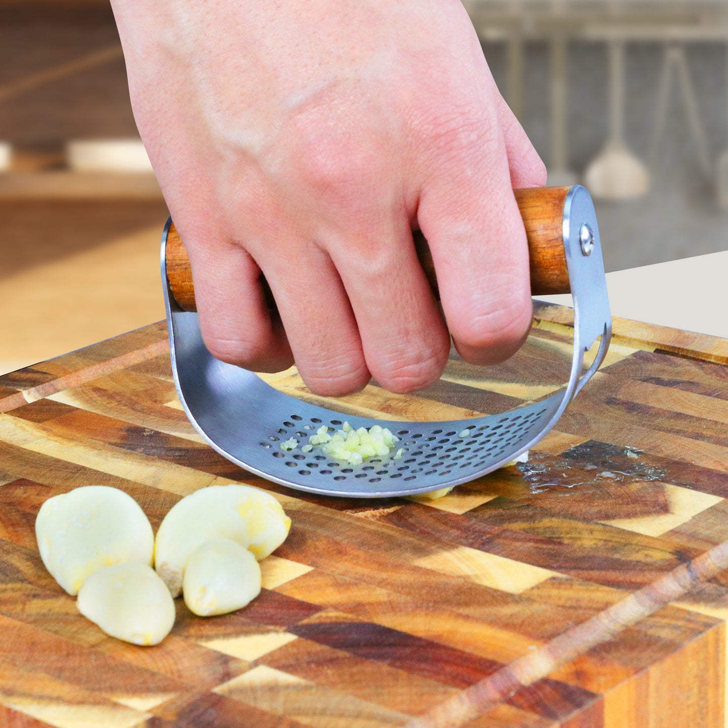 Wooden Garlic Press