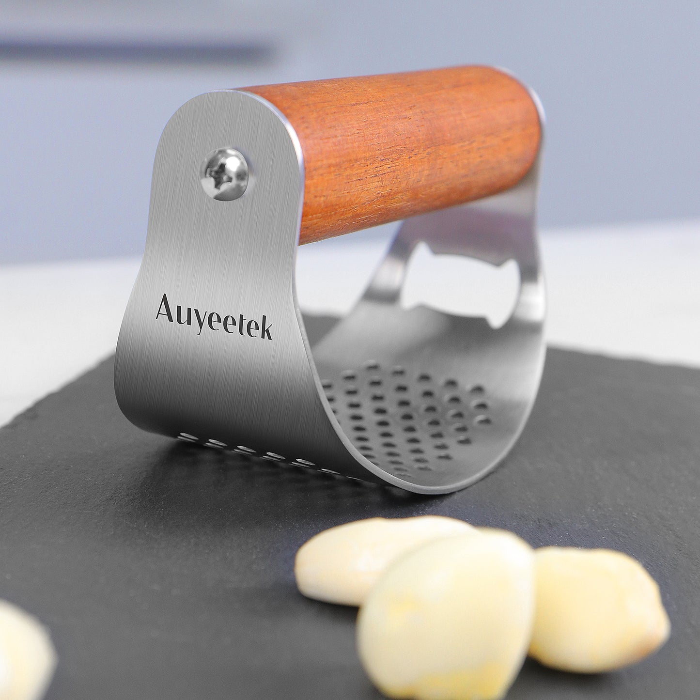 Wooden Garlic Press