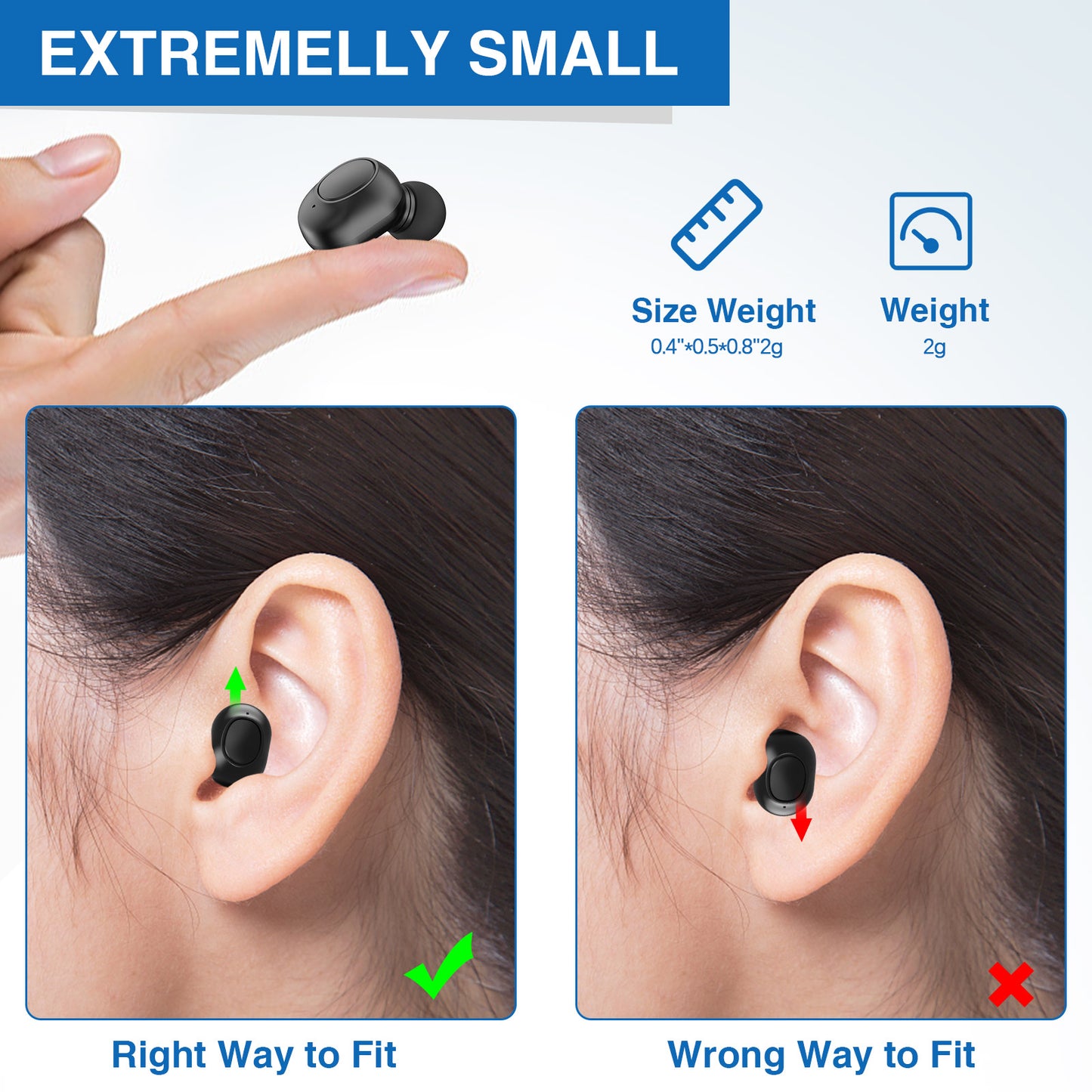 Auyeetek Sound Digital Device for Seniors, Rechargeable Sound Improver Device with Big Button Operation Earphone Easy to Use 6 White Eartips