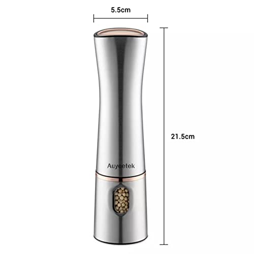 Electric Salt and Pepper Mill Set of 2 Stainless Steel Large 21.5cm