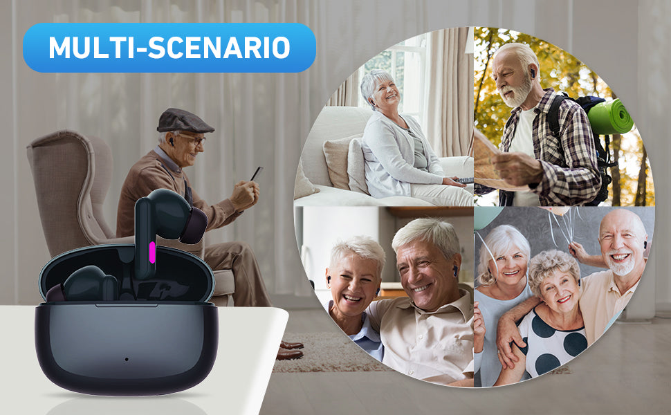 Rechargeable Hearing Aids for Seniors & Adults with Volume Control